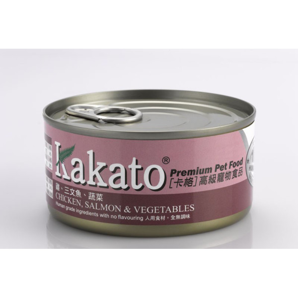 Kakato Chicken, Salmon & Vegetables 雞、三文魚、蔬菜 170g  X 48罐